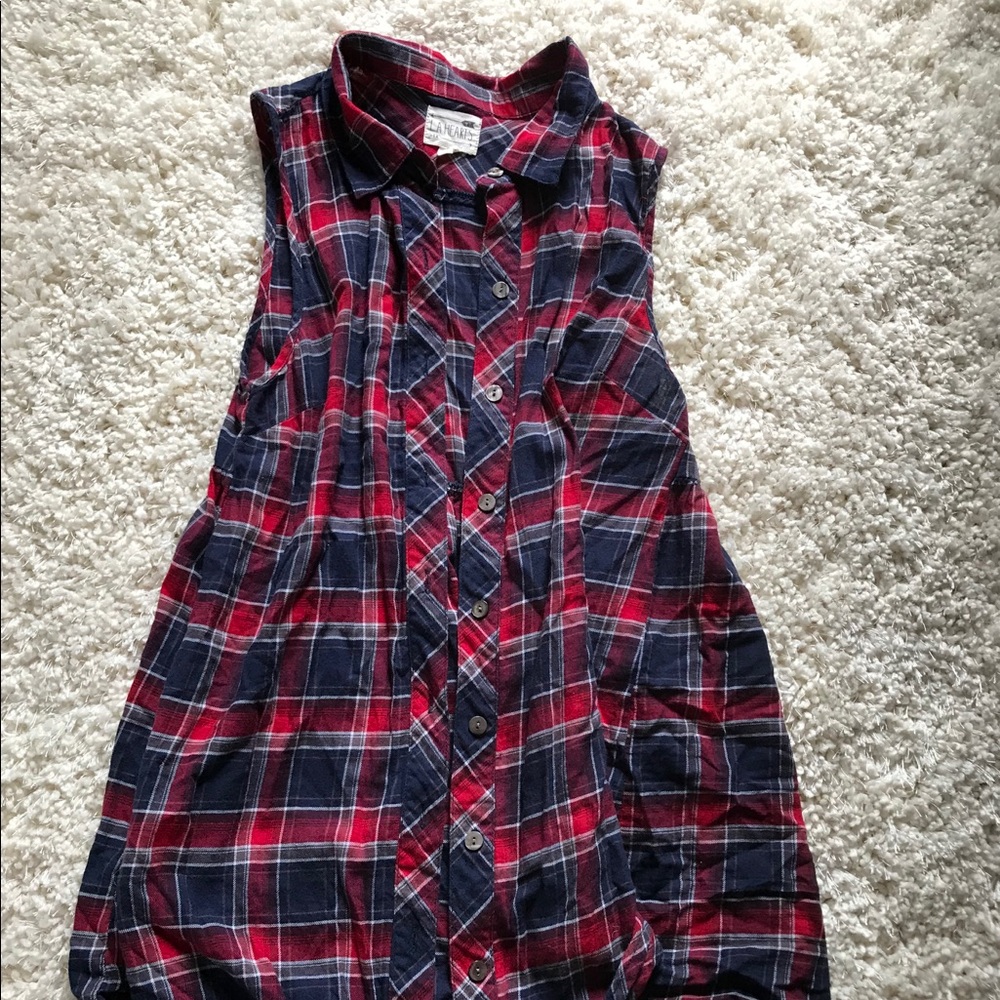 Button up flannel tank (kimono style)